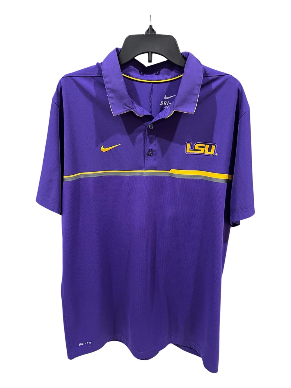 Nike Dri-Fit LSU Tigers Logo Purple Polo Shirt XL
